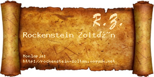 Rockenstein Zoltán névjegykártya